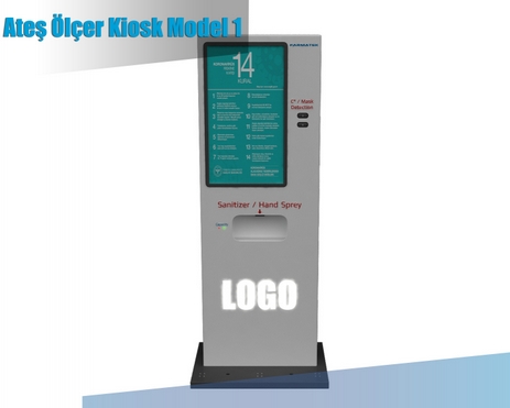 Ateş Ölçer Dezenfektan Kiosk Model 1.1