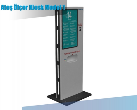 Ateş Ölçer Dezenfektan Kiosk Model 1.1