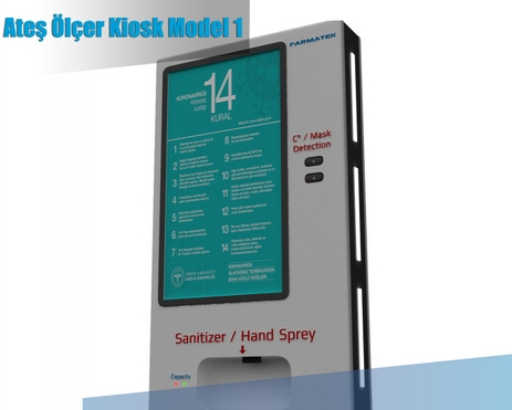 Ateş Ölçer Dezenfektan Kiosk Model 1.1